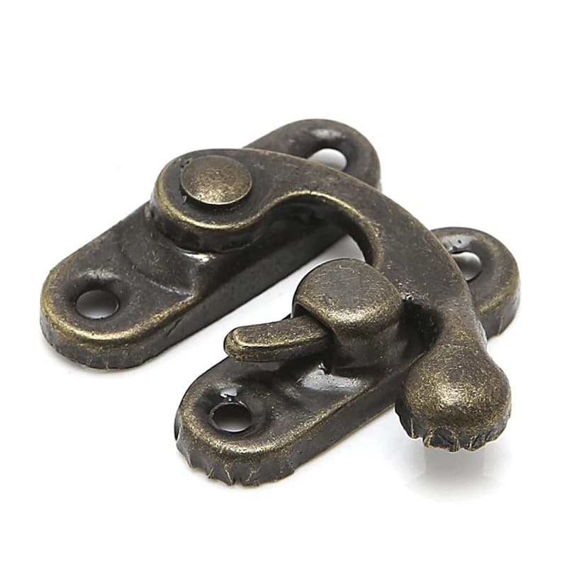 10pcs  Antique Metal Catch Curved Buckle Horn Lock Clasp Hook Gift Jewelry Box Padl