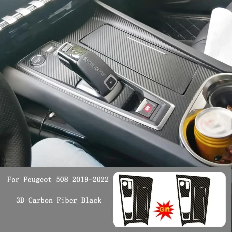 Car Gear Panel Sticker Gear Box Protective Film Car Interior Sticker Car Accessories For Peugeot 508 2019-2023