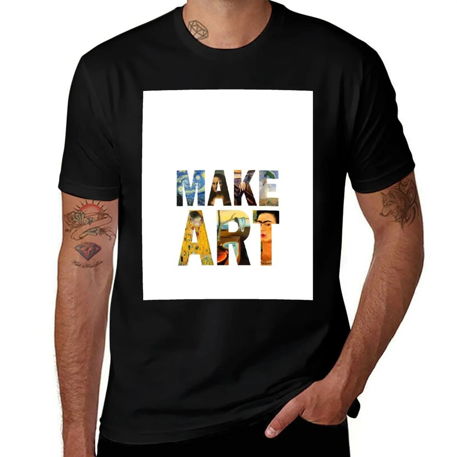 MAKE ART T-Shirt Non-Shrink Basic Cotton T-Shirt