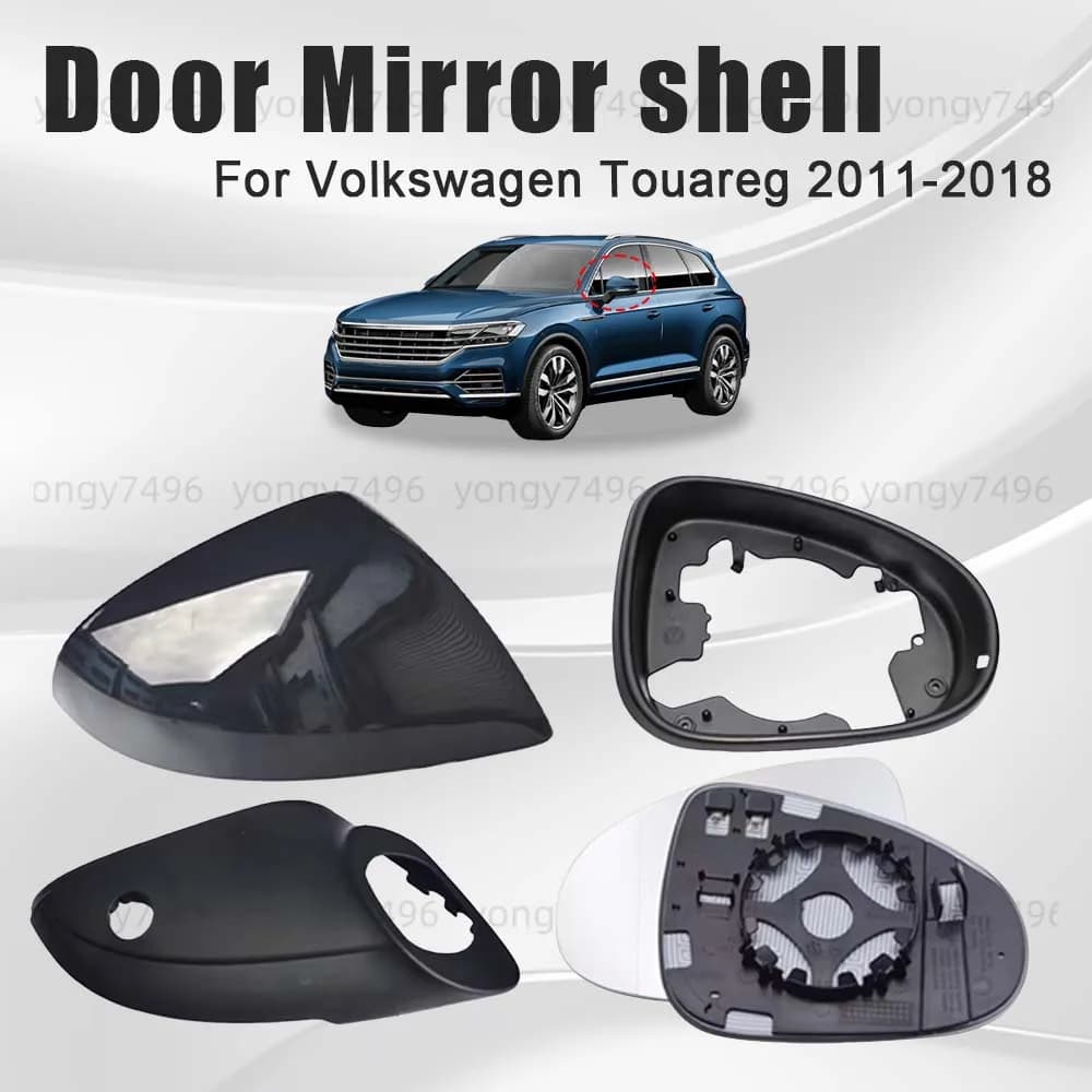 Cars Accessories Door Mirror Shell For Volkswagen Touareg 2011-2018 Picture Frame Heated Lens Lower Shell Protective Cover