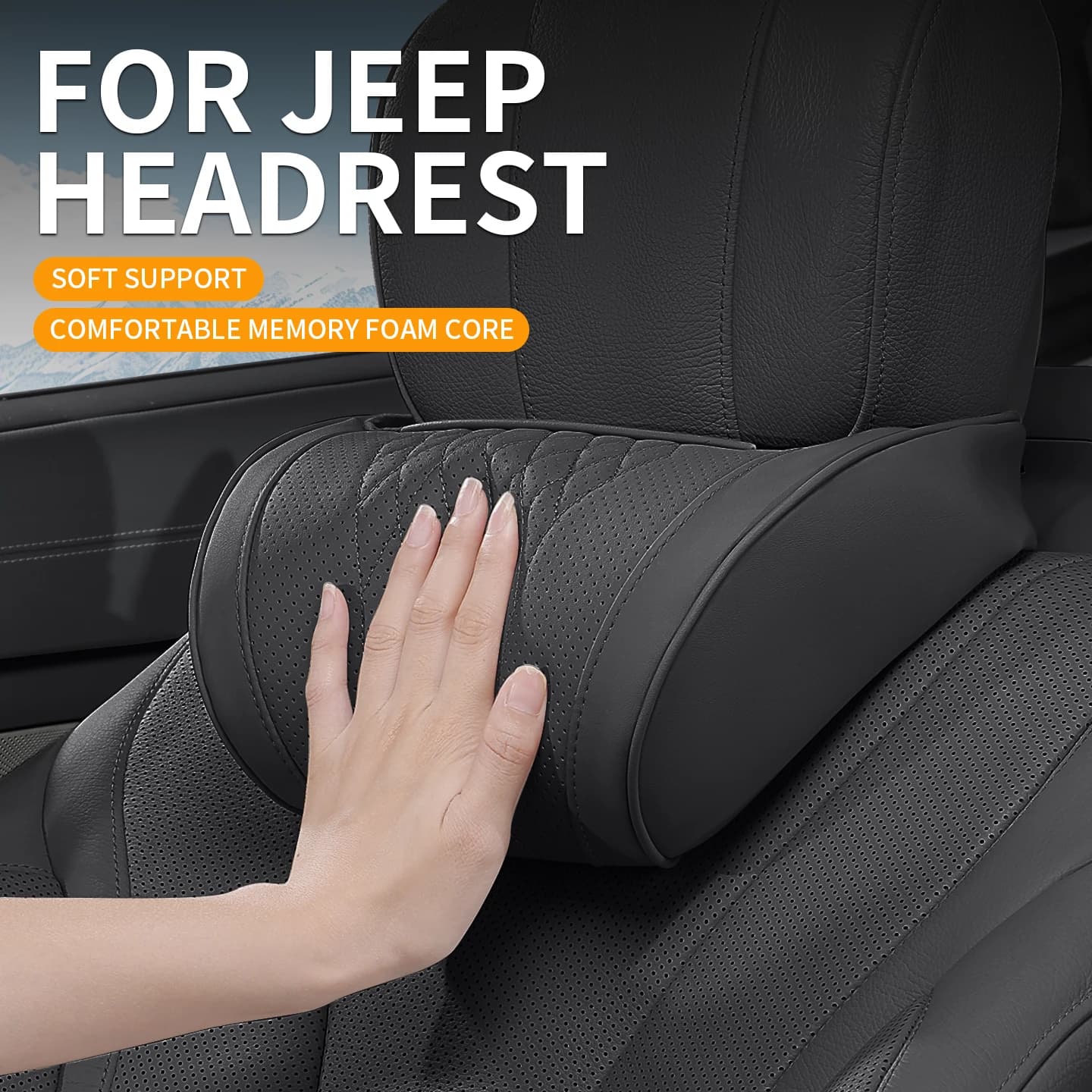 Memory foam seat headrest car interior for Jeep Wrangler JL/JK Grand Cherokee WL/WK2 Compass Gladiator JT Cherokee Renegade