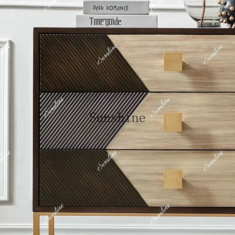 Postmodern light luxury porch cabinet simple storage living room decorative cabinet   FT