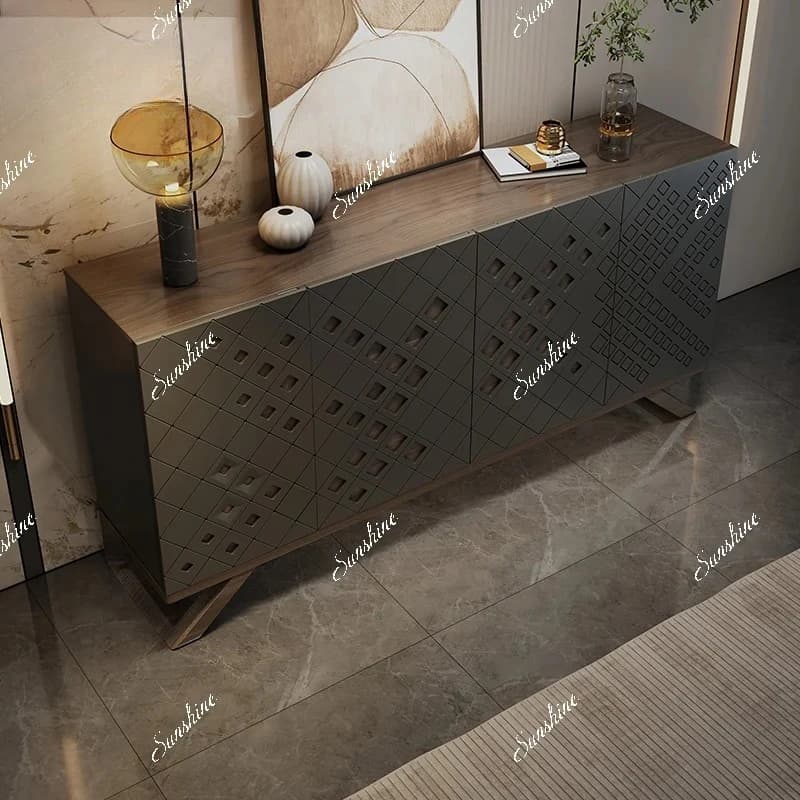 Modern light luxury restaurant, quiet wind side cabinet, villa bungalow, living room aisle decorative cabinet  FT