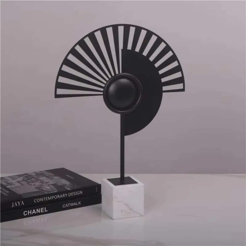 Chinese Factory Contemporary Decor Simple Geometric Shape Fan Decoration Living Room Bedroom Art Home Decor