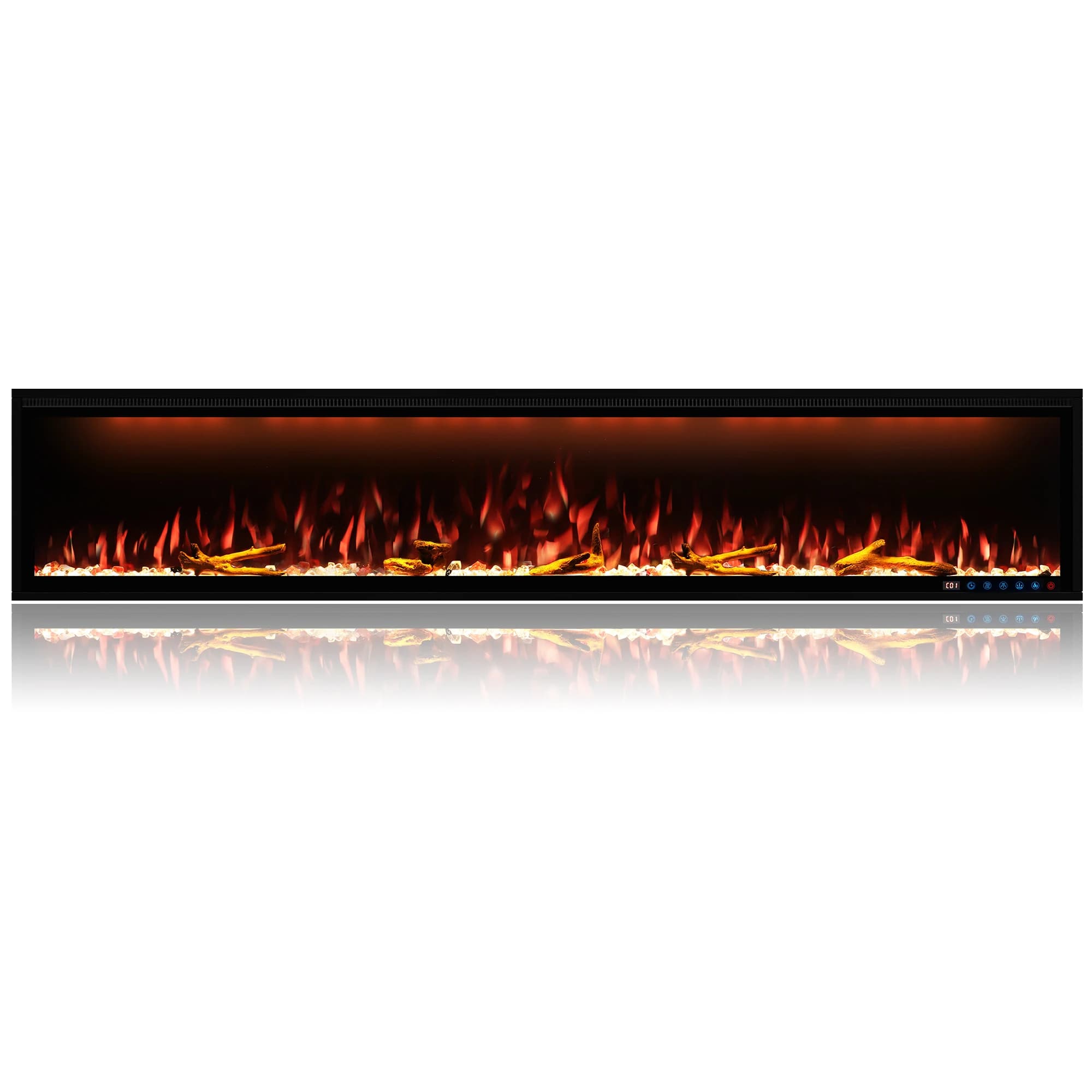 Luxstar 88 Inch Indoor Royal Slim LED Electric Fireplace Heaters Household APP Control With Google Home & Alexa