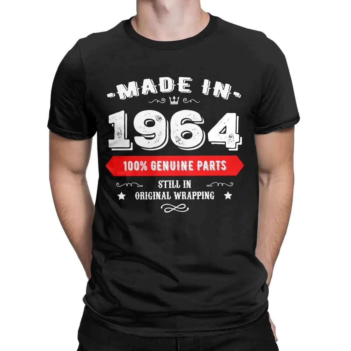Made in 1964 100% Genuine Parts Born in 1964 60th Birthday 61 years Amazing 100% Cotton over size Vintage T Shirt  Clothing