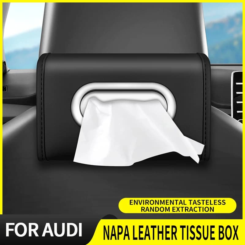 For Audi Car Seat Universal Hanging Tissue Storage Box Q5 Q7 Q3 A3 A4 A6 A5 A7 A8 Q2 Q8 S4 RS5 Car Interior Tissue Paper Bag