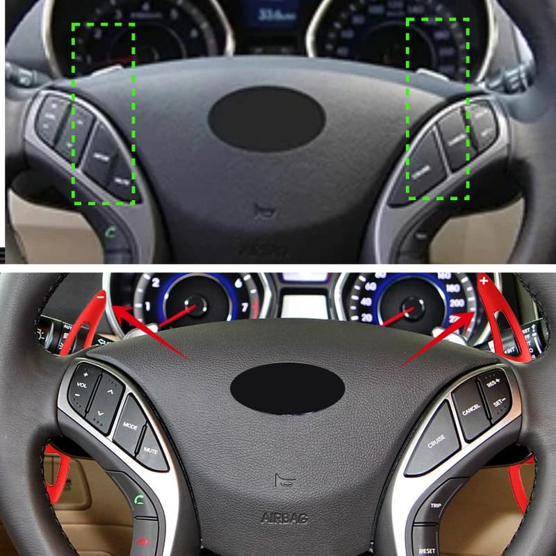 Car Steering Wheel DSG Shift Paddle For Hyundai Elantra MD 2012-2015  Aluminum Extension Shifters Sticker styling