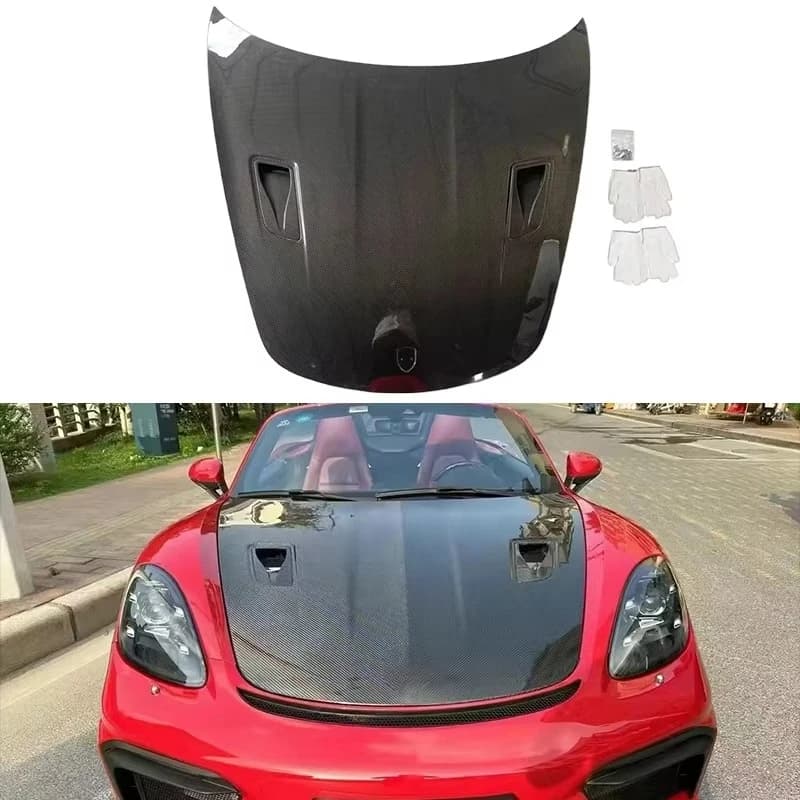 Carbon Fiber Engine Hood Upgrade GT4RS Design Bonnet Cover Car Accessories