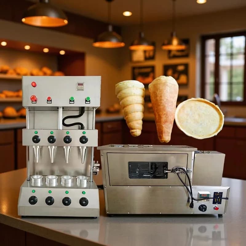 Handheld Ice Cream Cone Pizza Molding Machine Handheld Pizza Oven Pizza Insulation Display Cabinet