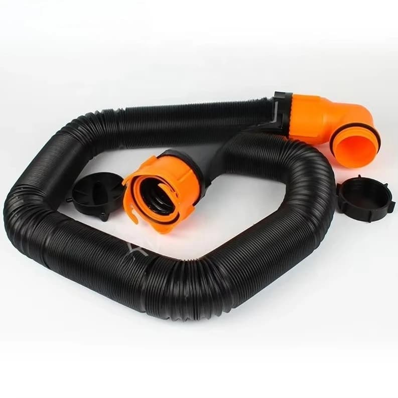 HEYRV 15FT RV Telescopic Sewage Pipe 90° Rotary Elbow Joint for Caravan Camping Trailer Sewer Dredging Accessories