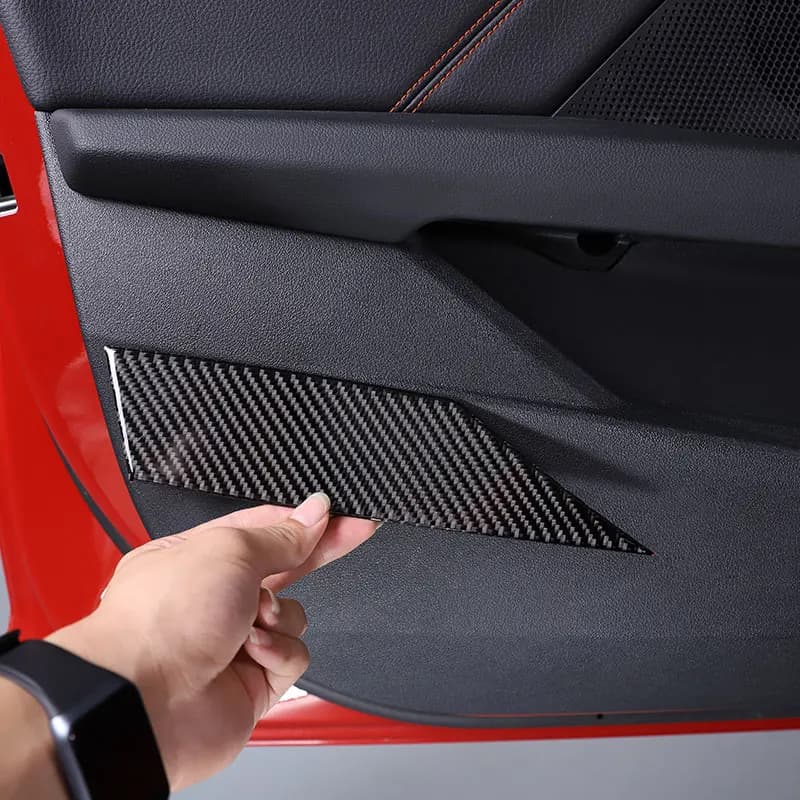 For BMW 2 Series F44 2020 2021 2022 2023 Soft Carbon Fiber Car Inside Door Panel Cover Trim Sticker Car Accessories