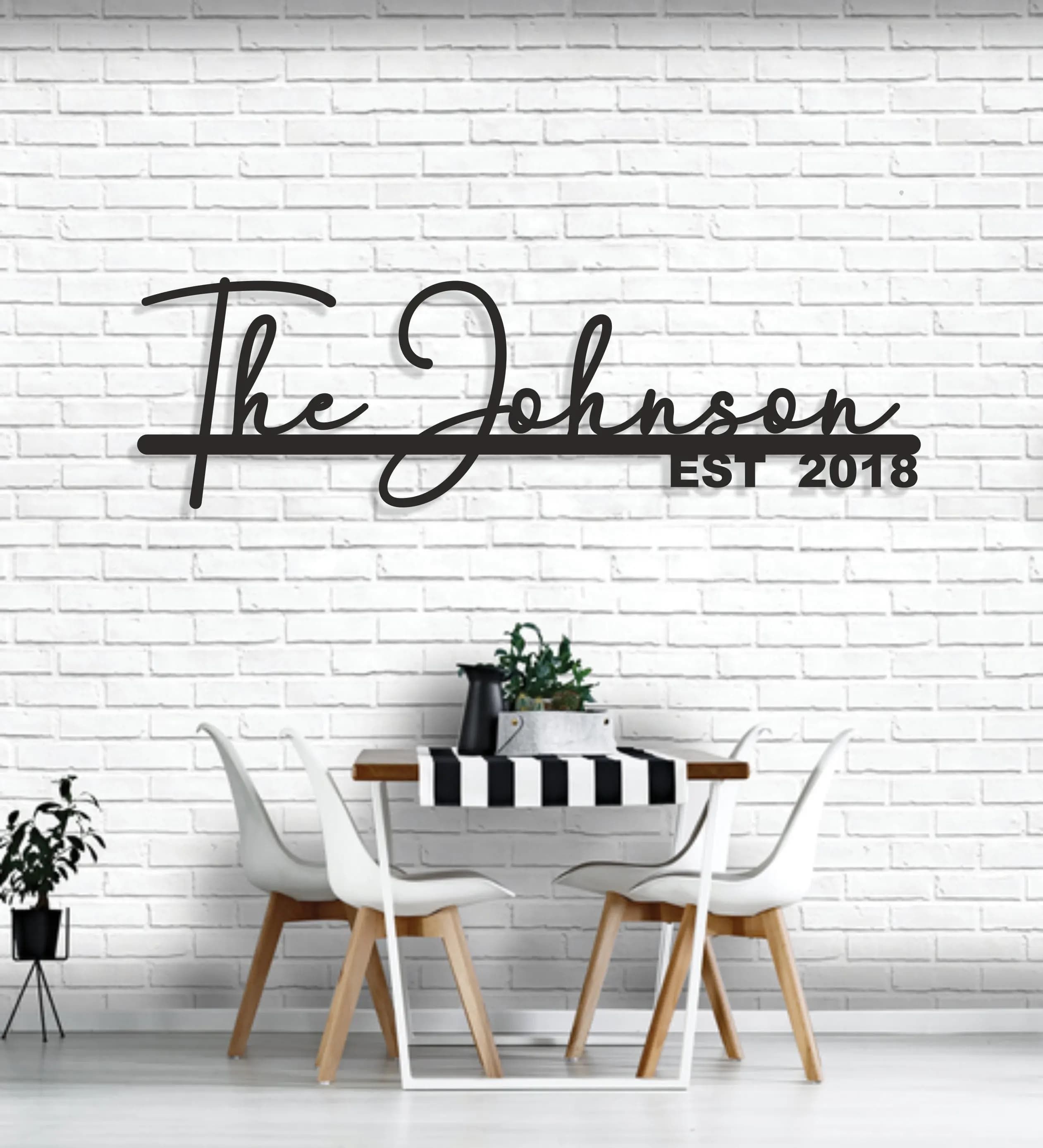 Custom Family Name Sign Last Name Metal Wall Art for Indoor/Outdoor