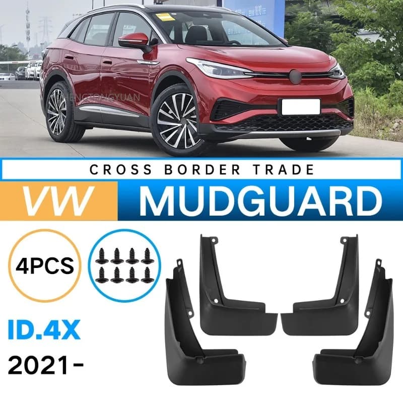 for VW VOLKSWAGEN ID.4X 2021-2024 Car Tire Mud Flaps Auto Accessories Vehicle Exterior Black ABS Weatherproof Protection