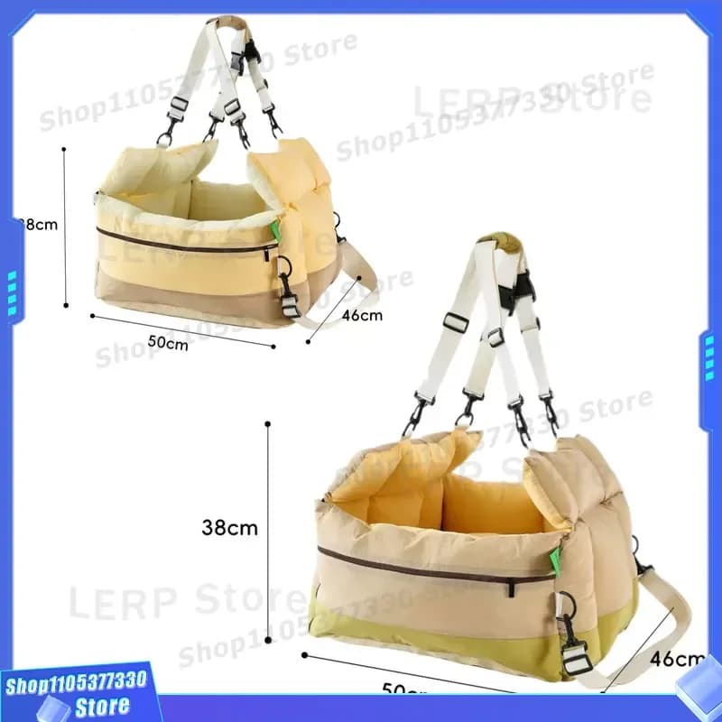 Portable Pet Car Seat for Small Dogs Cats Safe Travel Bed Comfortable Carrier Cushion Outdoor Transport Box Soft Sleeping Mat