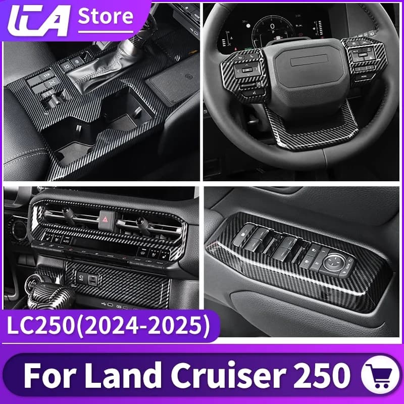 For Toyota 2024 2025 Land Cruiser Prado 250 LC250 1958 Carbon Fiber Interior Accessories Upgrade Decoration Protection Kit ABS