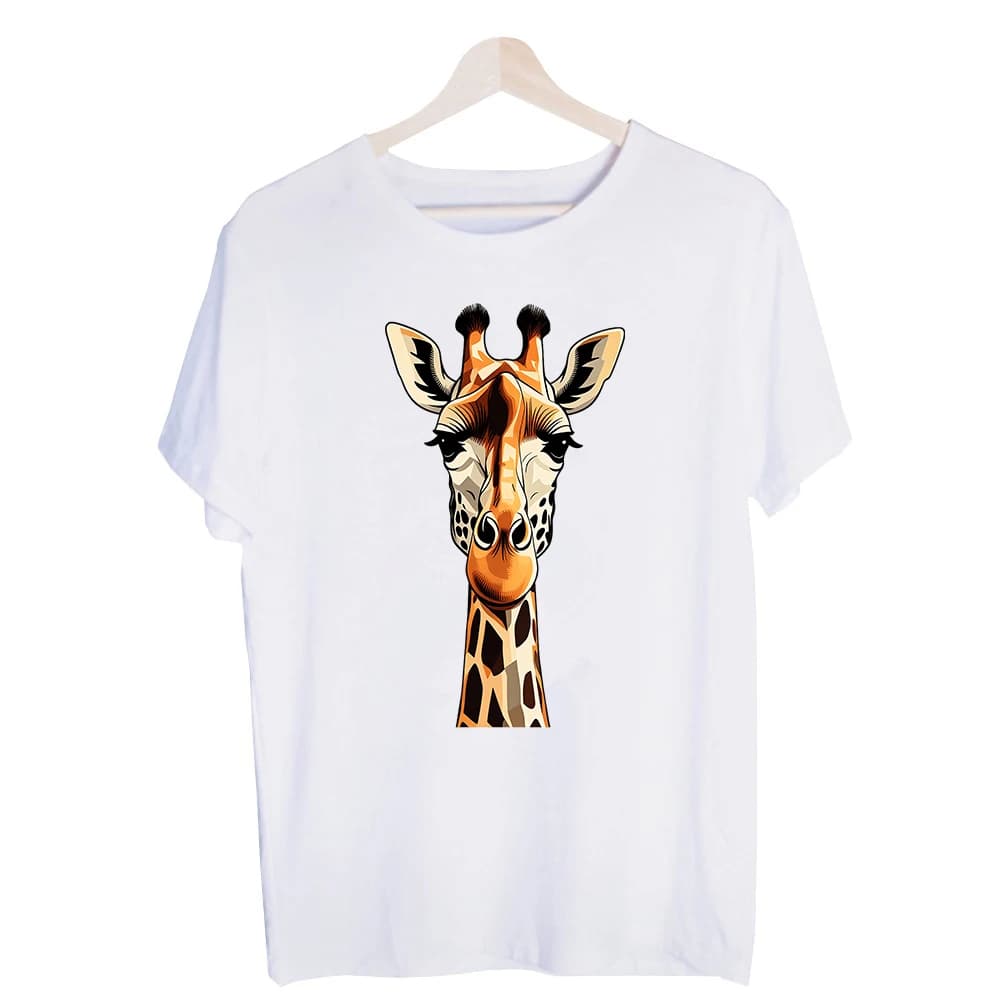 Men's Giraffe Graphic Tee, Short Sleeve Crew Neck T-Shirt for Casual Daily Wear and Summer Outfits