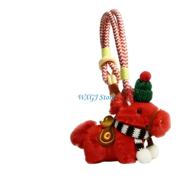 37JE 2026 Destiny Year Plush Doll Keychain Featuring Horse Filled With Premium PP Cotton For Comfort And Durability