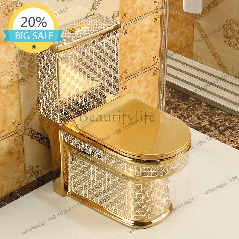 D30 Household Pumping Golden Toilet Super Swirl Water-saving Deodorant Color Ceramic Toilet