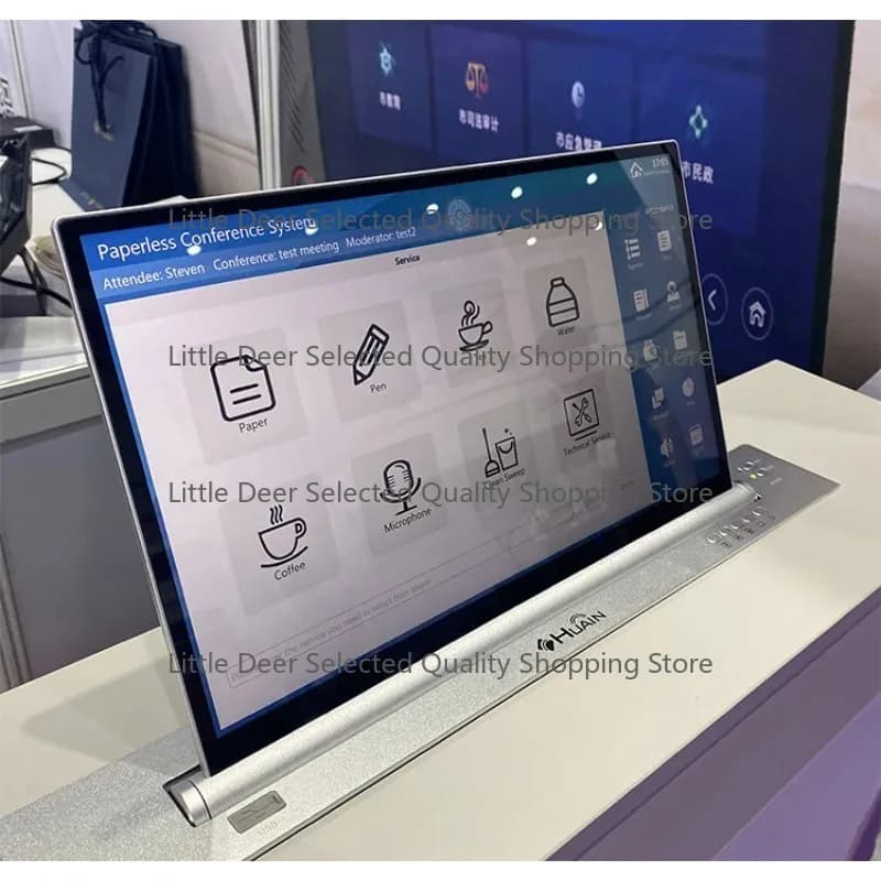 15.6 Inch Desk LCD Lift Paperless System Flip up Computer LCD Conference System