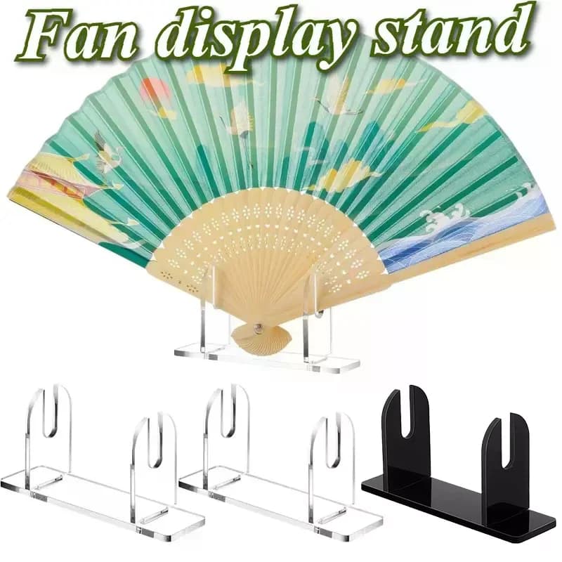 1/2pcs Acrylic Fan Display Stands Foldable Fan Stand Holder Space-Saving Desk Organizer For Japanese & Chinese Hand Fans