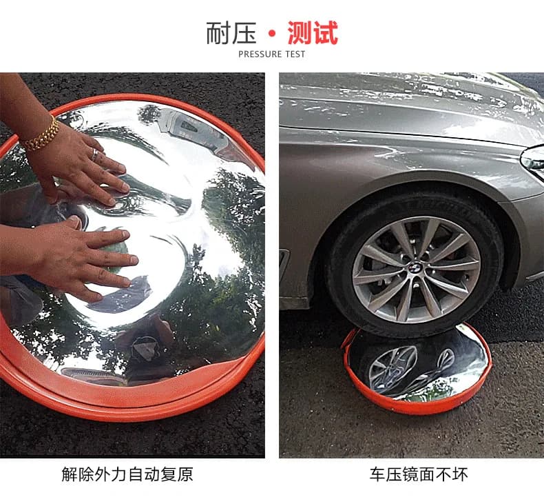 30cm Indoor/Outdoor Traffic Anti-Theft Convex Mirror Corner Reflective Road Turning Circle Pattern PC Garage Anti-Collision