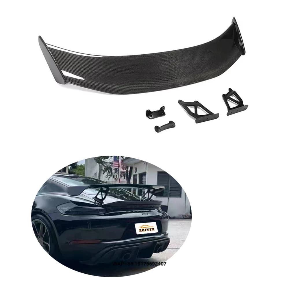 ForPorsche Dry Carbon Fiber Rear Trunk Spoiler wings for Cayman Boxster GT4 981 718 987 Rear Spoiler
