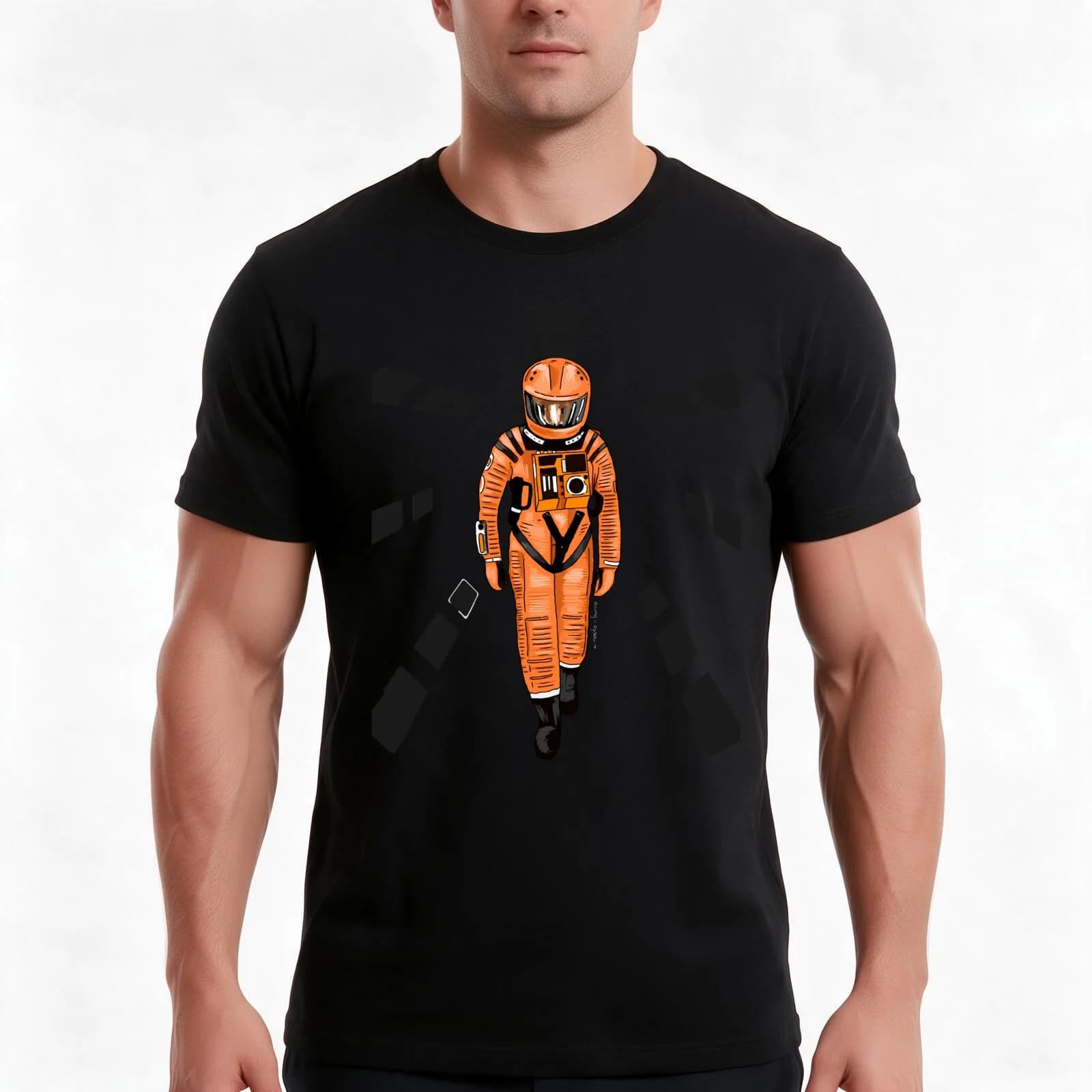 2001 - A Space Odyssey Illustration White T-Shirt, Summer Casual Cotton Tee, Oversized Streetwear Tops, Vintage Graphic Print