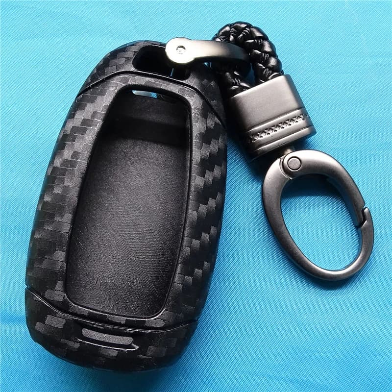 1 Pcs Car Key Fob Case Cover Carbon Silicone For Hyundai I30 I35 I40 Kona Azera Elantra Solaris Grandeur Ig Accent Santa