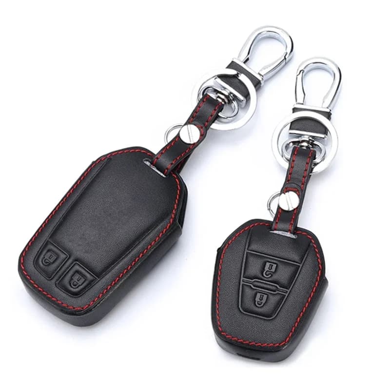 2 Buttons Leather Car Key Case Keychain Protector Bag Fit For Isuzu / New Isuzu D-max / Mu-x