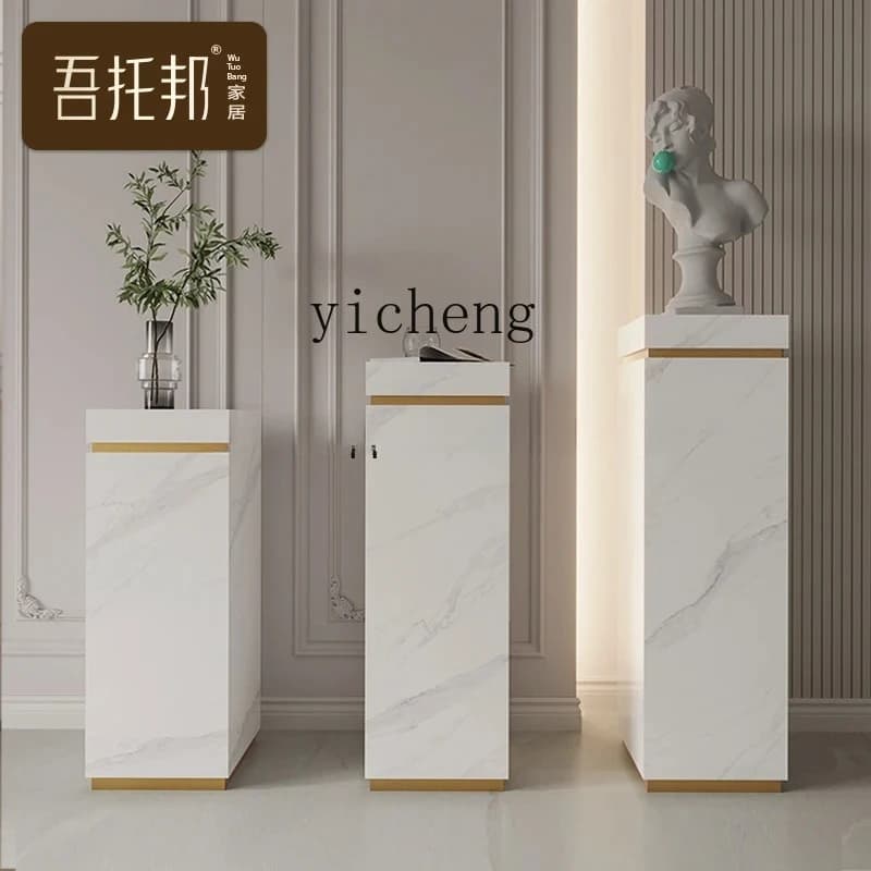 BJ-1 light luxury rock slab flower stand floor-to-ceiling display stand living room decorative shelf ornament base