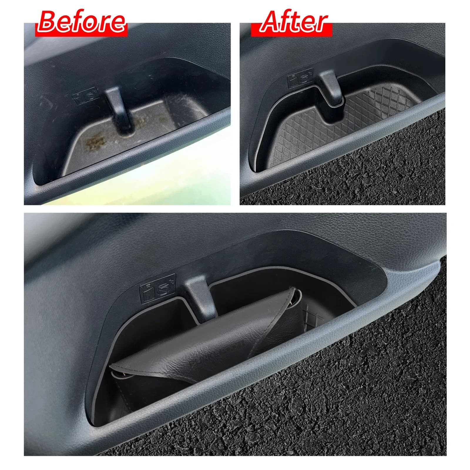 TPE Front Rear Door Handle Tray Organizer Tidying For Toyota Land Cruiser Prado 2024 250 J250 LC250 Door Side Storage Box
