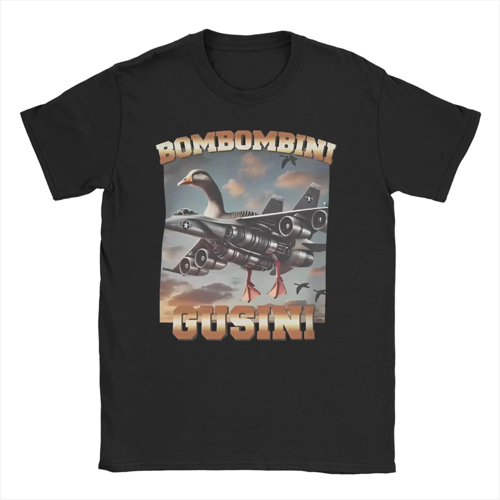 Bombombini Gusini T-Shirts for Men Italian Brainrot Meme Fun 100% Cotton Tees O Neck Short Sleeve T Shirts Plus Size Clothing