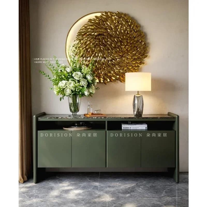 54Italian minimalist dining side cabinet, living room natural luxury stone storage decorative cabinet