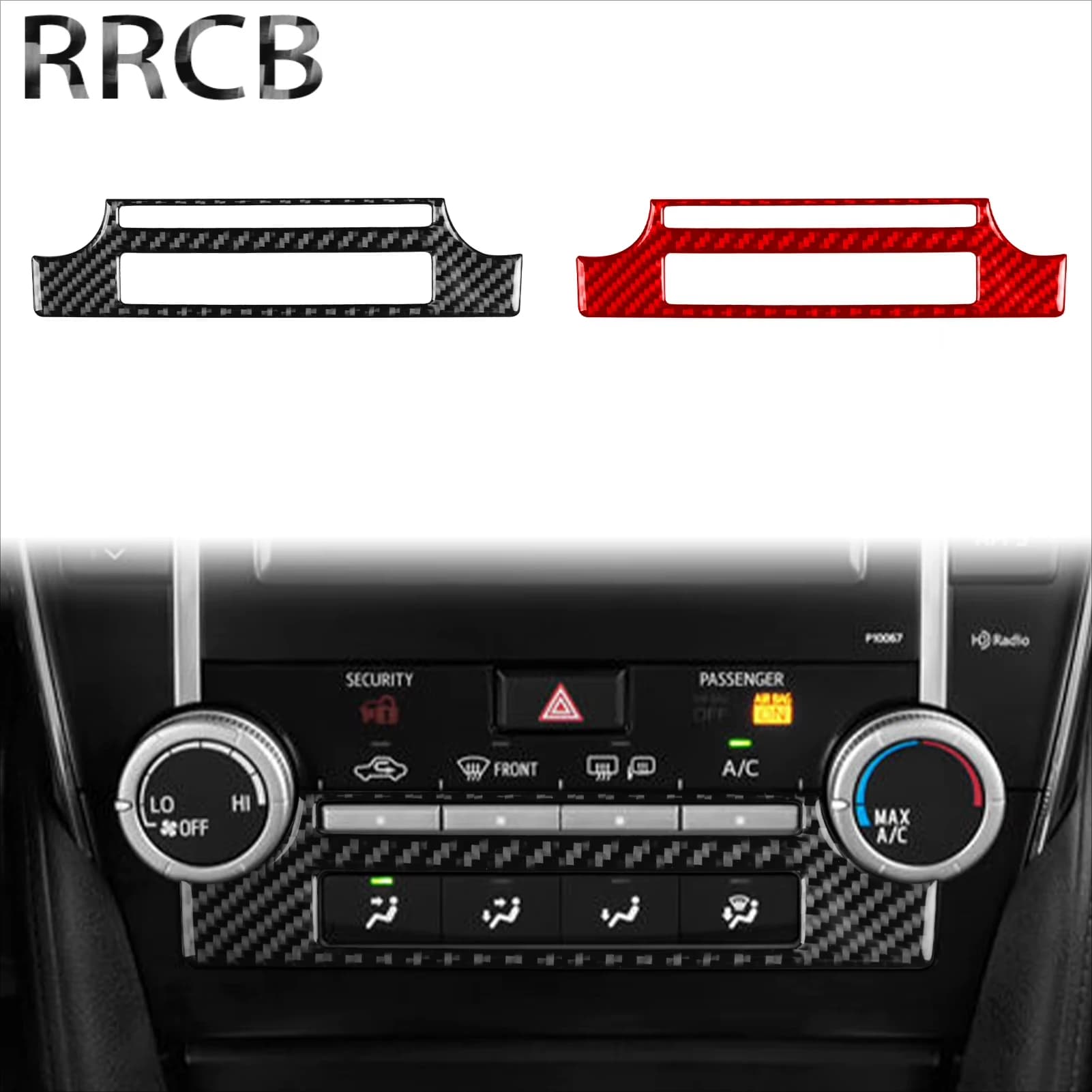 For Toyota Camry XV50 7th 2012-2014 Car Accessories Carbon Fiber Center Console Dashboard AC Switch Interior Cover Sticker Trim
