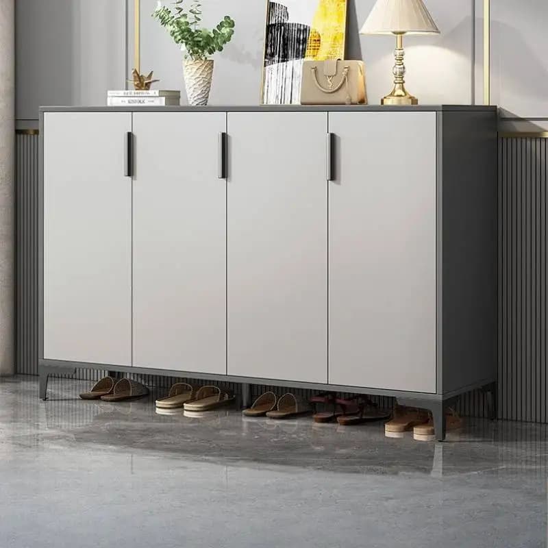Asian Style Shoe Cabinet Wood Dustproof Gray Luxury Storage Shoe Cabinet Apartments Cupboard Schuhschrank Furniture For Home
