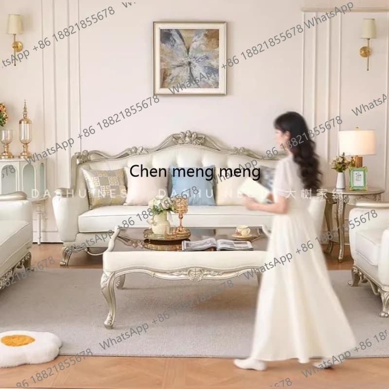 Minimalist Living Room Sofas Genuine Leather Soft White Sofa Mid Century Modern Relaxing Chaises Furniture