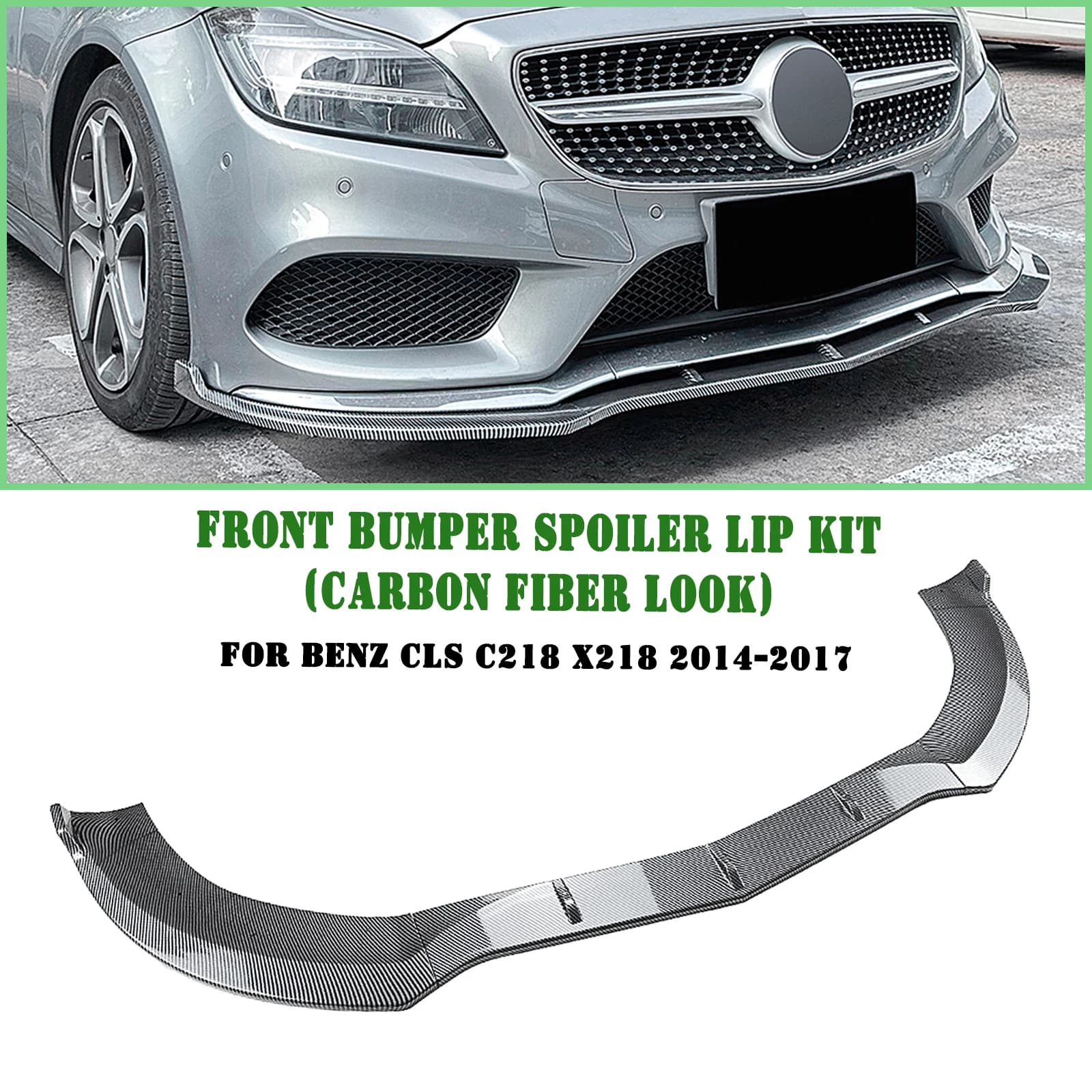 Front Bumper Spoiler Lip For Mercedes Benz CLS Class C218 X218 CLS400 CLS550 AMG Line 2014-17 Lower Diffuser Splitter Protector