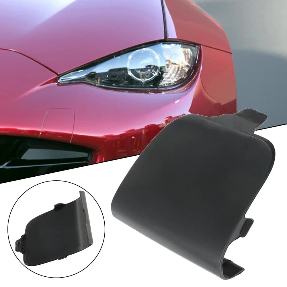 For Mazda MX5 Miata 2016 2021 Car Tow Hook Eye Cover ABS Front Bumper Tow Hook Cover Cap Unpainted Black Car Accessories