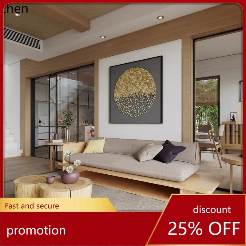 CZ Small Apartment Sofa Bed, Homestay Wooden Furniture, Vintage Solid Wood Sofa with Drawers, Three-Seater Sofa
