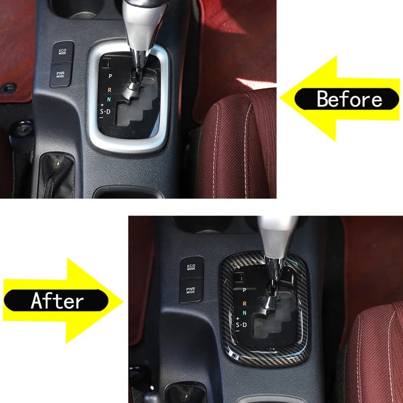 For Toyota Hilux 2015-2022 ABS carbon fiber car central control gear decorative frame sticker car interior accessories