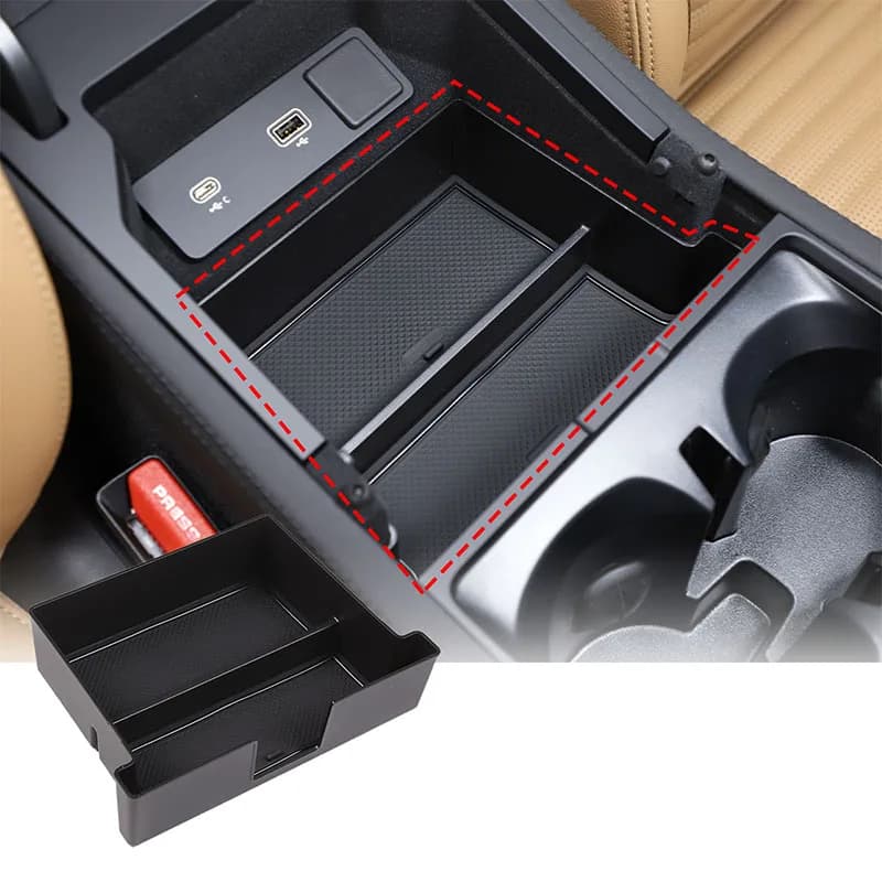 For Land Rover Discovery Sport 2024+ ABS Black Car Central Control Armrest Box Storage Box Mobile Phone Tray Car Interior Parts