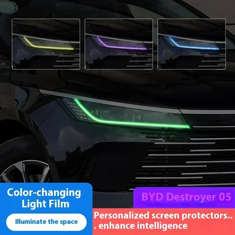 For BYD Destroyer 05 Headlight Tint Vinyl Wrap Kit - DRL Daytime Running Light Color Change Film, Decorative Modification Sticke
