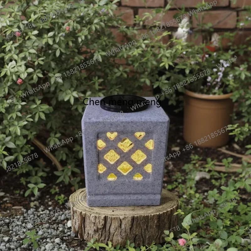 Garden Japanese garden stone Outdoor lawn Solar bluestone stone Carving stone