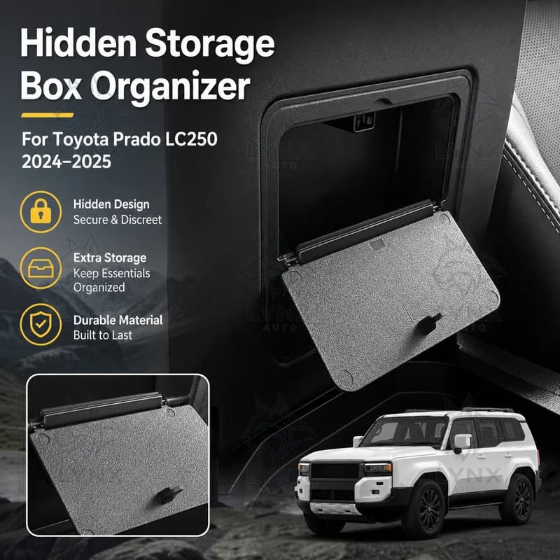 For Toyota Prado LC250 2024-2025 Center Console Armrest Hidden Storage Box Car Organizer Tray Modification Accessories