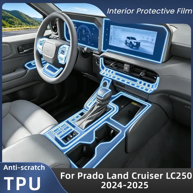 TPU Protective Film Anti-scratch For Toyota Land Cruiser LC250 Prado 2024 2025 Auto Central Control Gearbox Protective Sticker