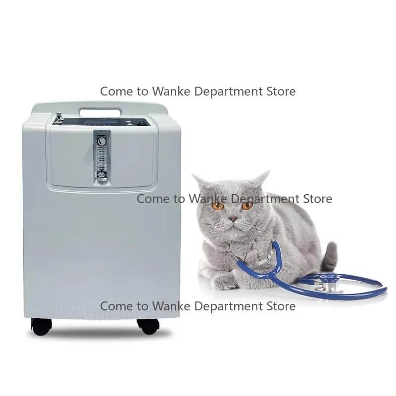 High-Concentration 93% Oxyg0en Concentrator for Dog & C-at Vet-eri-nary Use Po-rtable 5L/Min Flow Rate with LCD Display