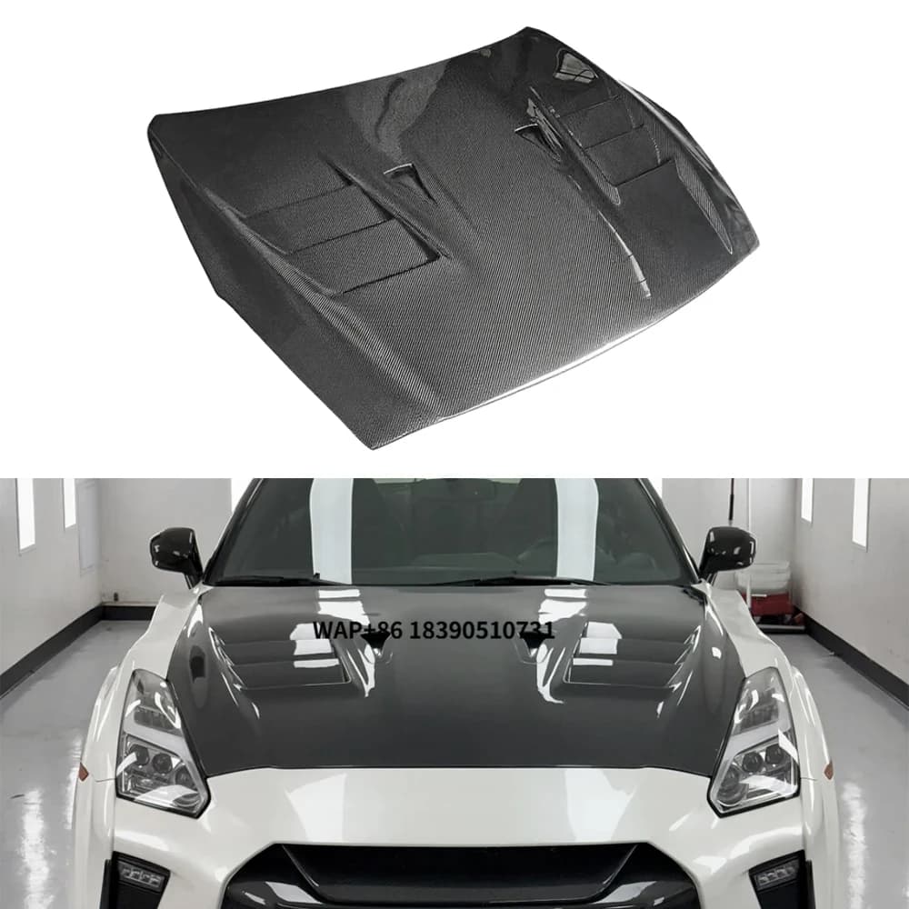 Factory Price Carbon Fiber Front Hood for GTR R35 TS Style Engine Bonnet