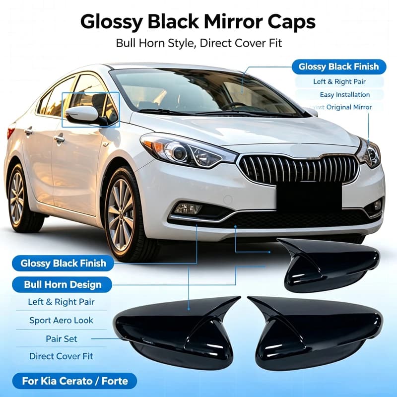 Suitable for KIA K3 13-18 horn rearview mirror housing car exterior modified rearview mirror protective cover