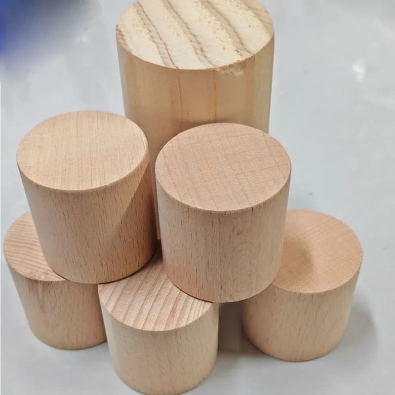 Natural Solid Wood Round Dowel Rod 0.8-8cm, Wooden Cylinder Strip for Woodwork Craft, Kids Toy Puzzle Handmade Making Supplies